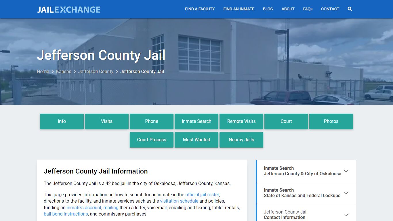 Jefferson County Jail, KS Inmate Search, Information
