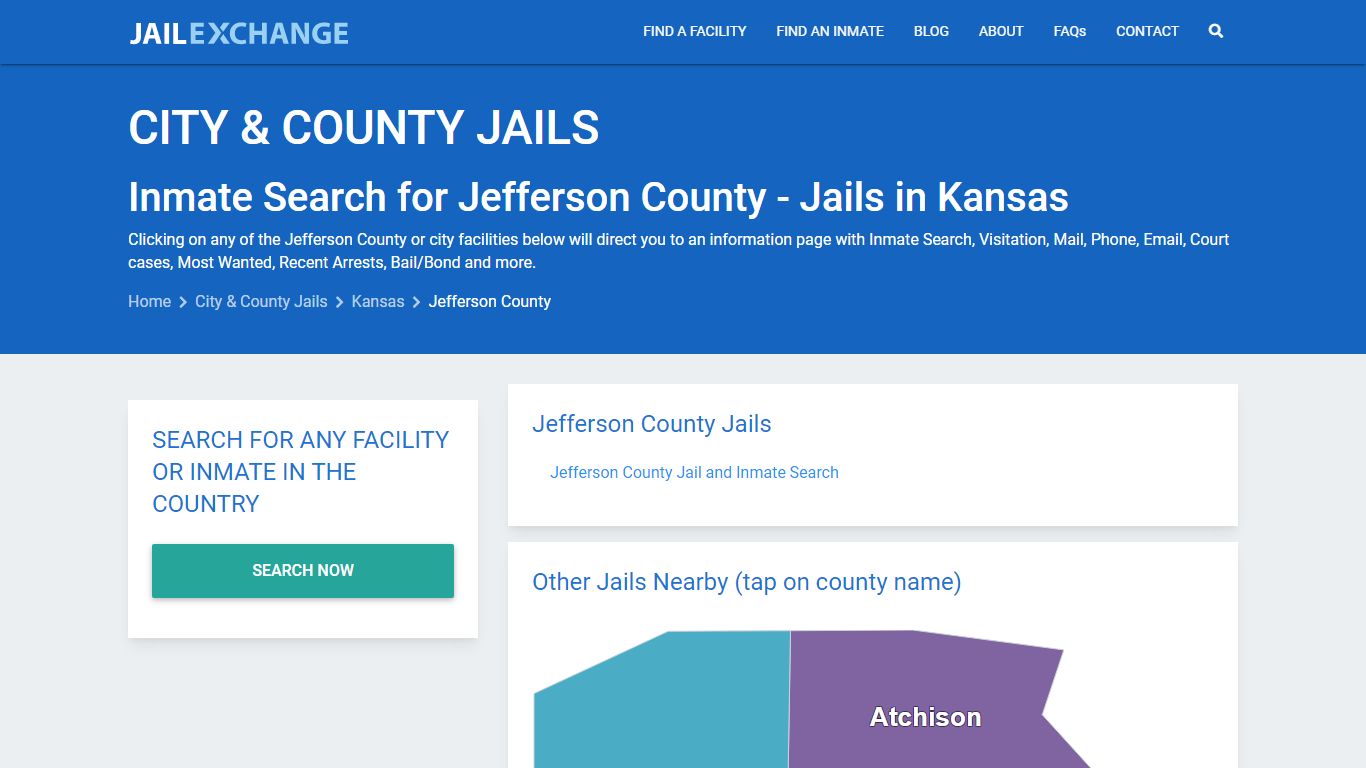 Inmate Search for Jefferson County | Jails in Kansas - Jail Exchange
